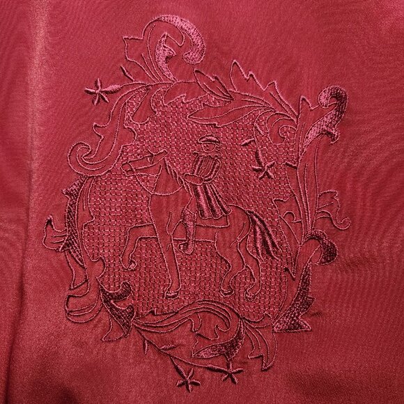 Vintage 90s Liz Moody classic french red puffy long sleeved button-up shirt - Picture 12 of 16